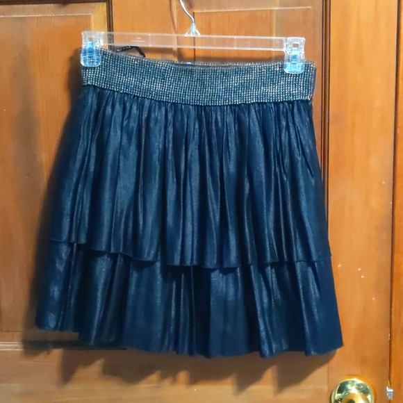 Rampage layered skirt size M black silver beaded - Picture 1 of 10